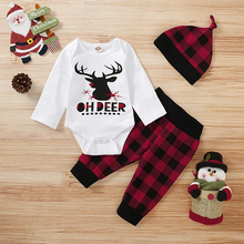 Load image into Gallery viewer, OH DEER Plaid Pattern Set - Glitzy Tots Kid Apparel
