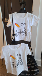 24, 7, 365= LOVE T-shirt - Glitzy Tots Kid Apparel