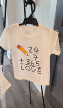 Load image into Gallery viewer, 24, 7, 365= LOVE T-shirt - Glitzy Tots Kid Apparel
