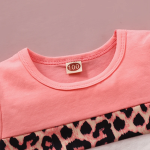 Pink Leopard Print Set - Glitzy Tots Kid Apparel