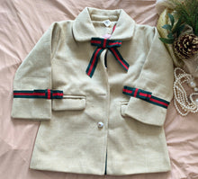 Load image into Gallery viewer, Casual Bowknot Decor Striped Coat - Glitzy Tots Kid Apparel
