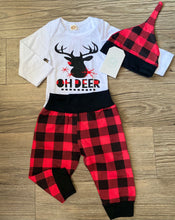 Load image into Gallery viewer, OH DEER Plaid Pattern Set - Glitzy Tots Kid Apparel
