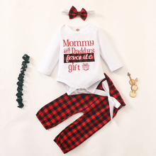 Load image into Gallery viewer, Christmas Baby Girl Plaid Pants Set - Glitzy Tots Kid Apparel
